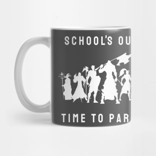 schools out time to party roleplaying game style Mug